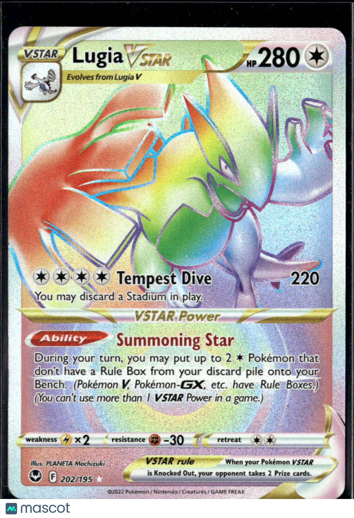Lugia VSTAR 2022 Silver Tempest Rainbow Secret Rare SR HR #202/195