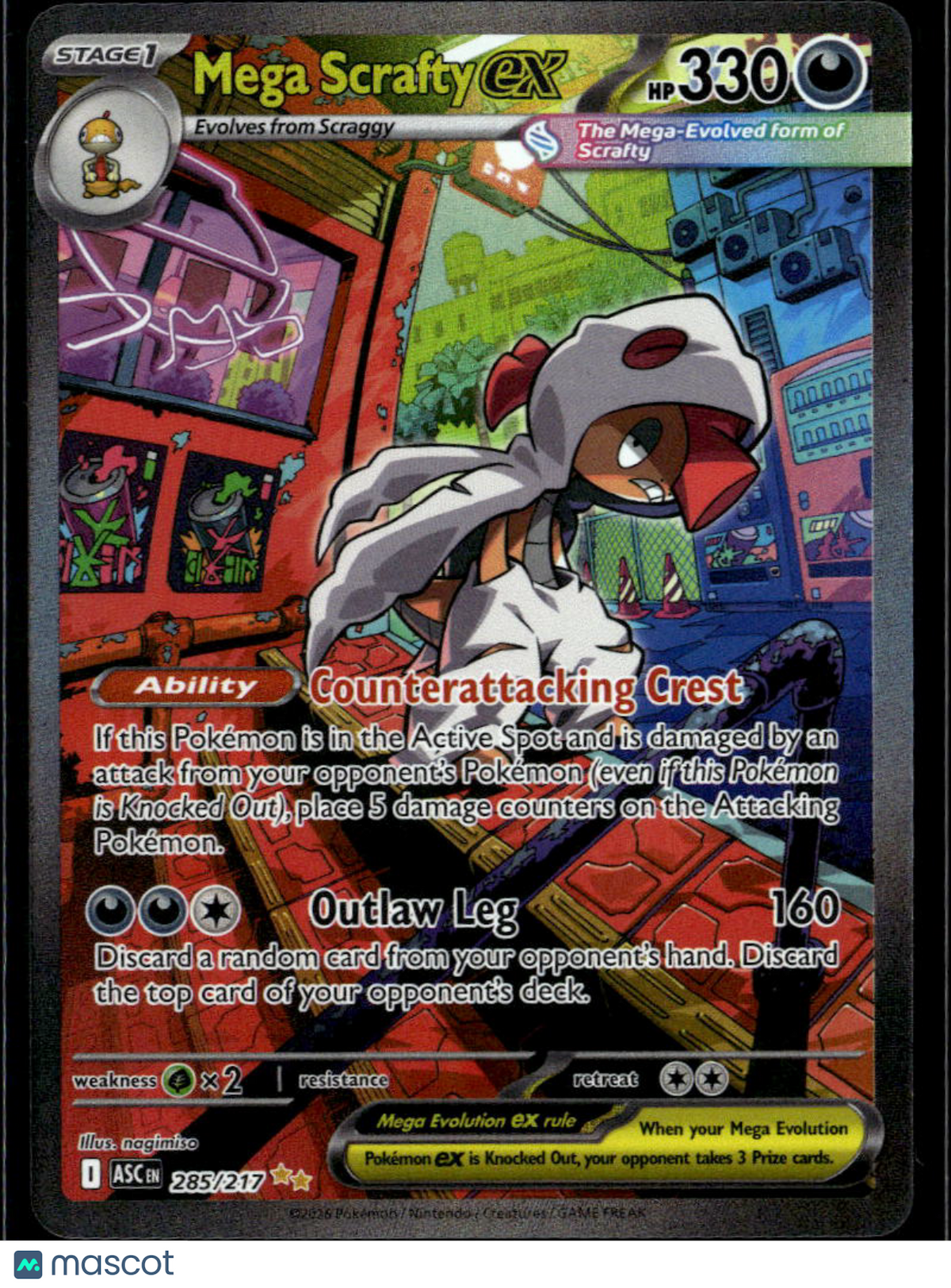 Mega Scrafty EX 2026 Mega Evolution – Ascended Heroes  SAR #285/217