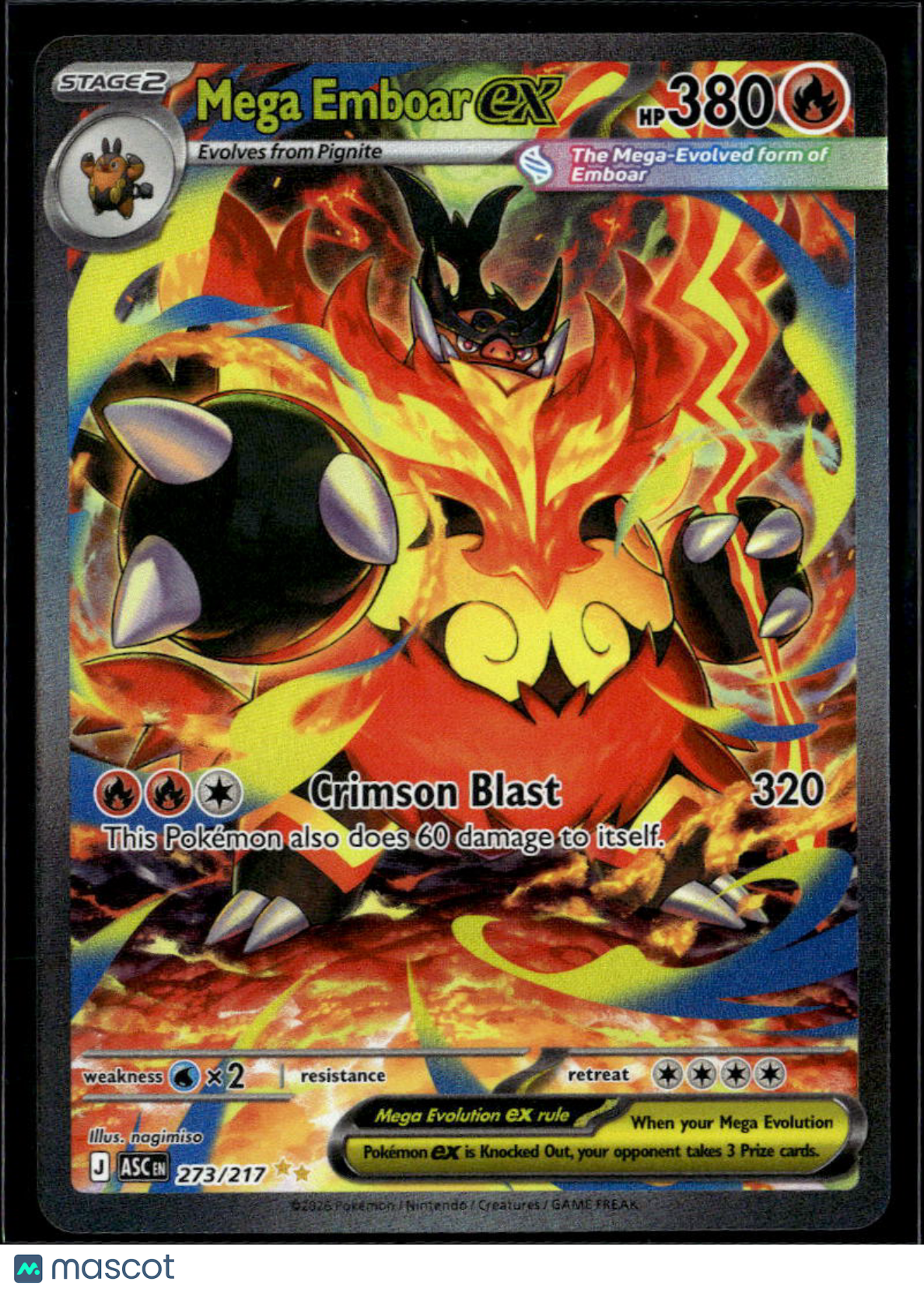 Mega Emboar EX 2026 Mega Evolution – Ascended Heroes SAR #273/217