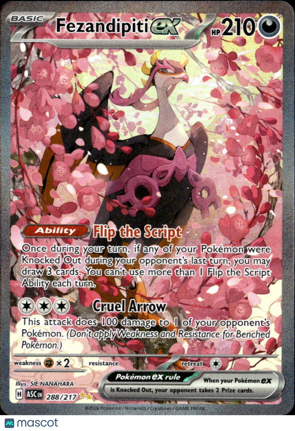 Fezandipiti EX 2026 Mega Evolution – Ascended Heroes SAR #288/217