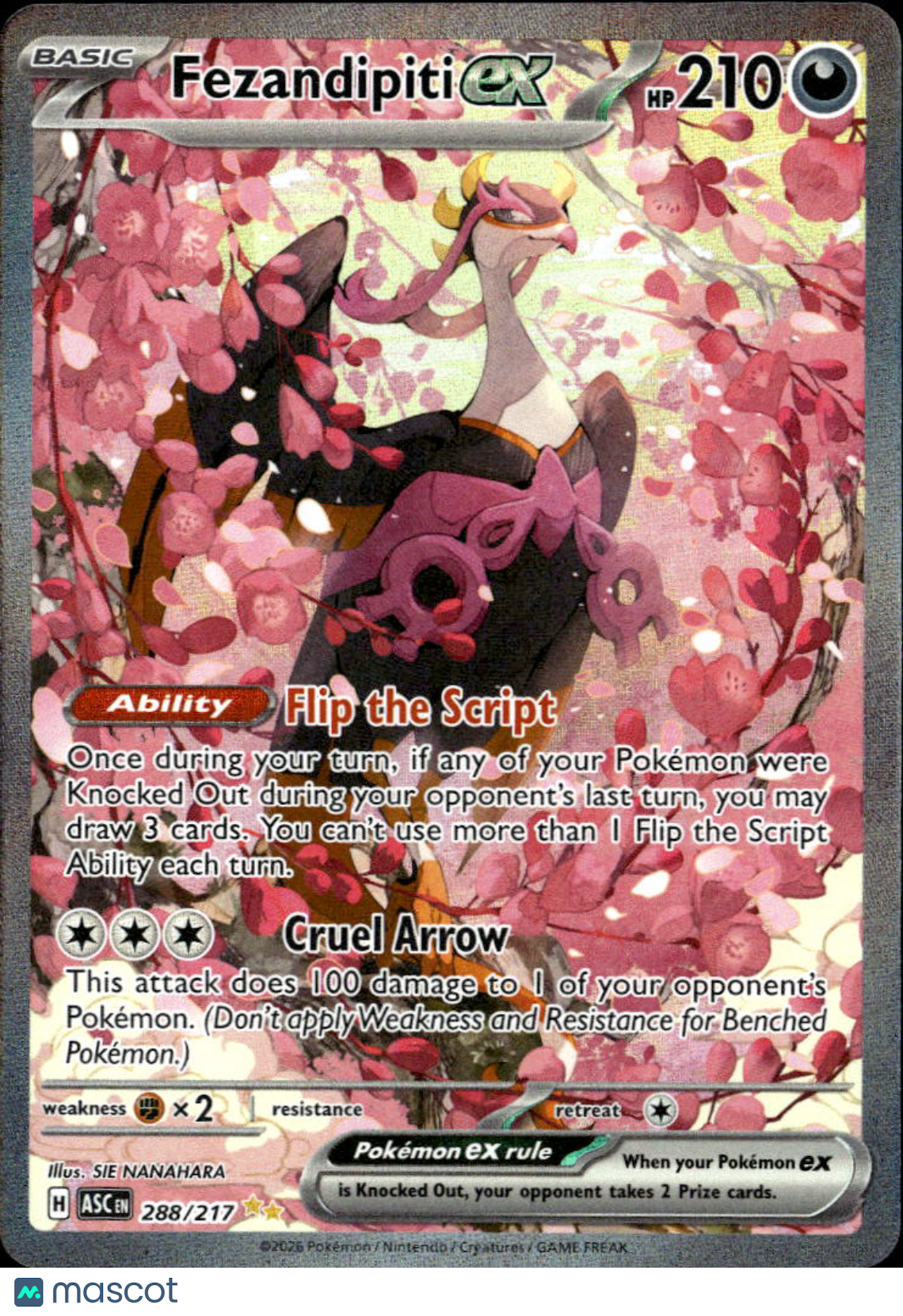 Fezandipiti EX 2026 Mega Evolution – Ascended Heroes SAR #288/217