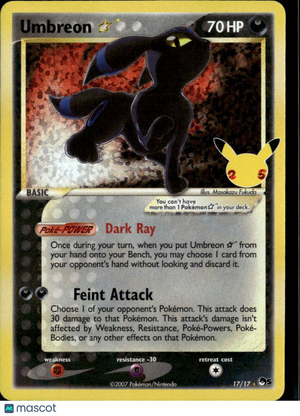 Umbreon Star 2021 Celebrations Holo Rare #17/17