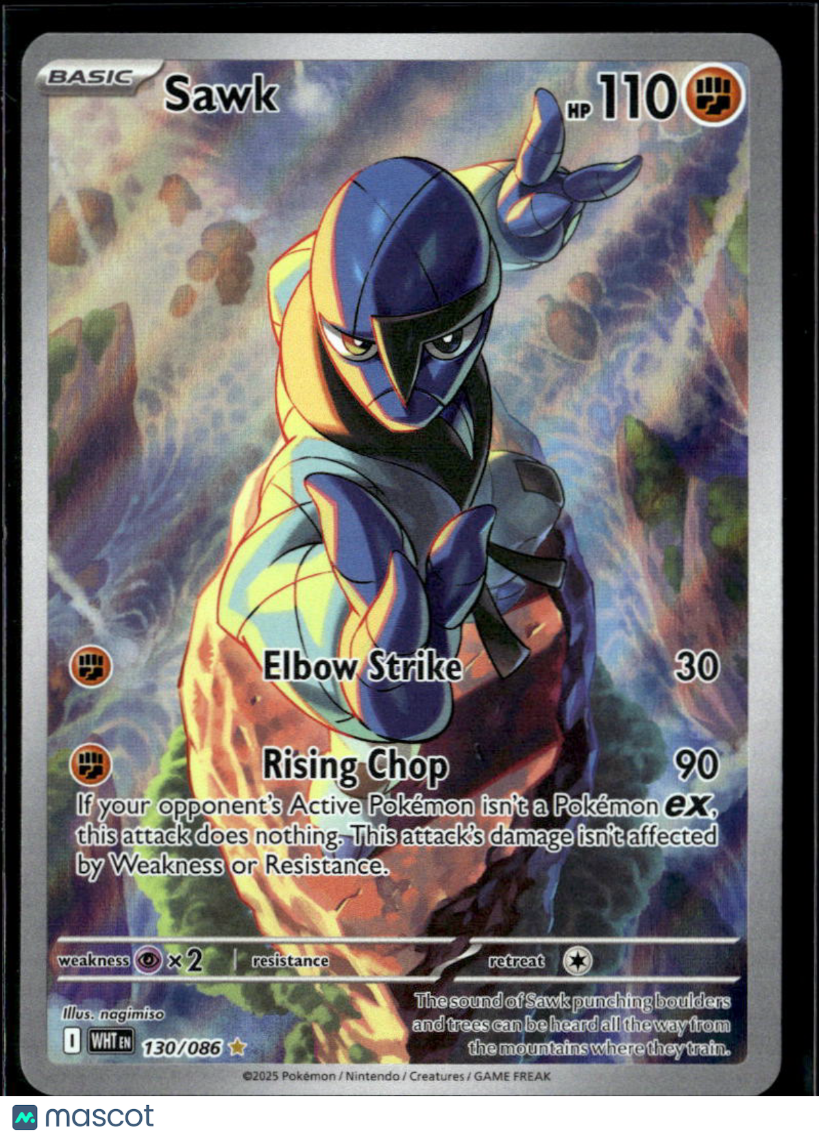 Sawk 2025 White Flare Holo Secret Rare #130/86