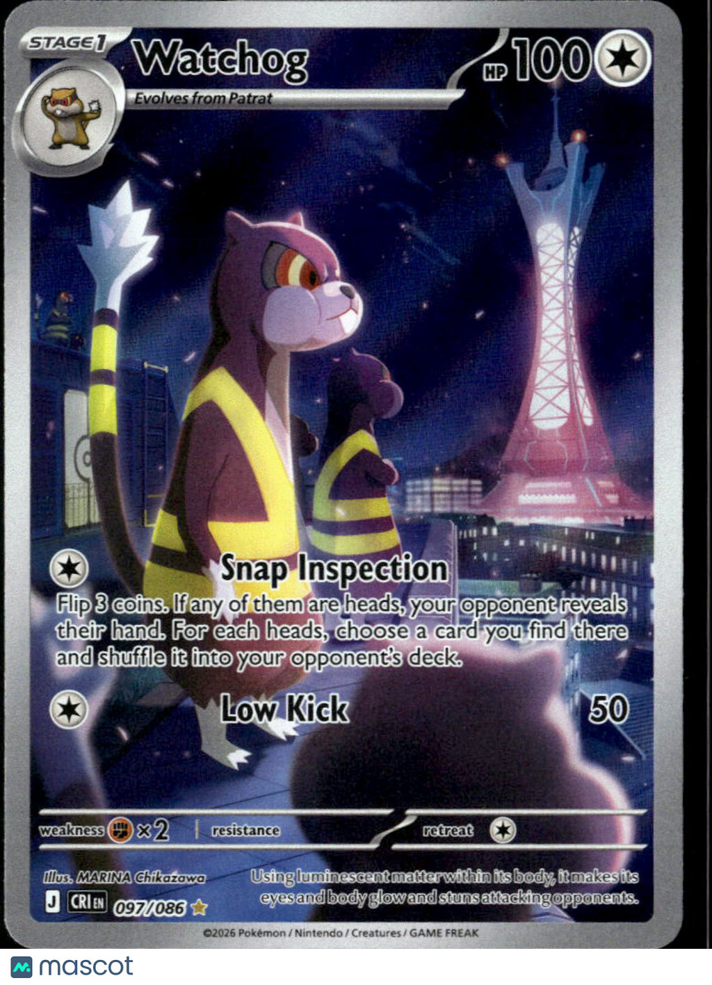 Watchog 2026 Chaos Rising Holo Secret Rare #97/86