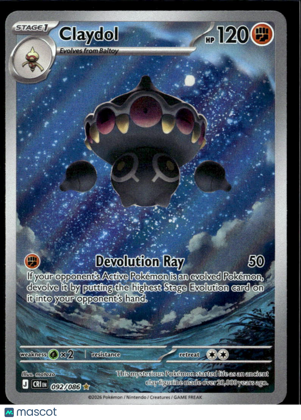Claydol 2026 Chaos Rising Holo Secret Rare #92/86