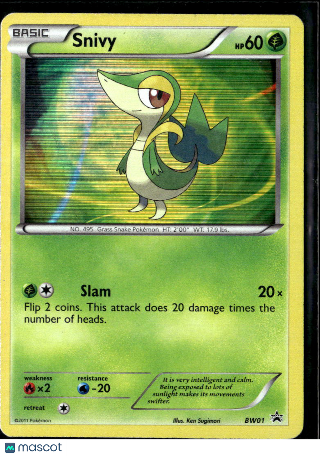 Snivy 2011 Black & White Holo Black Star Promo #BW01