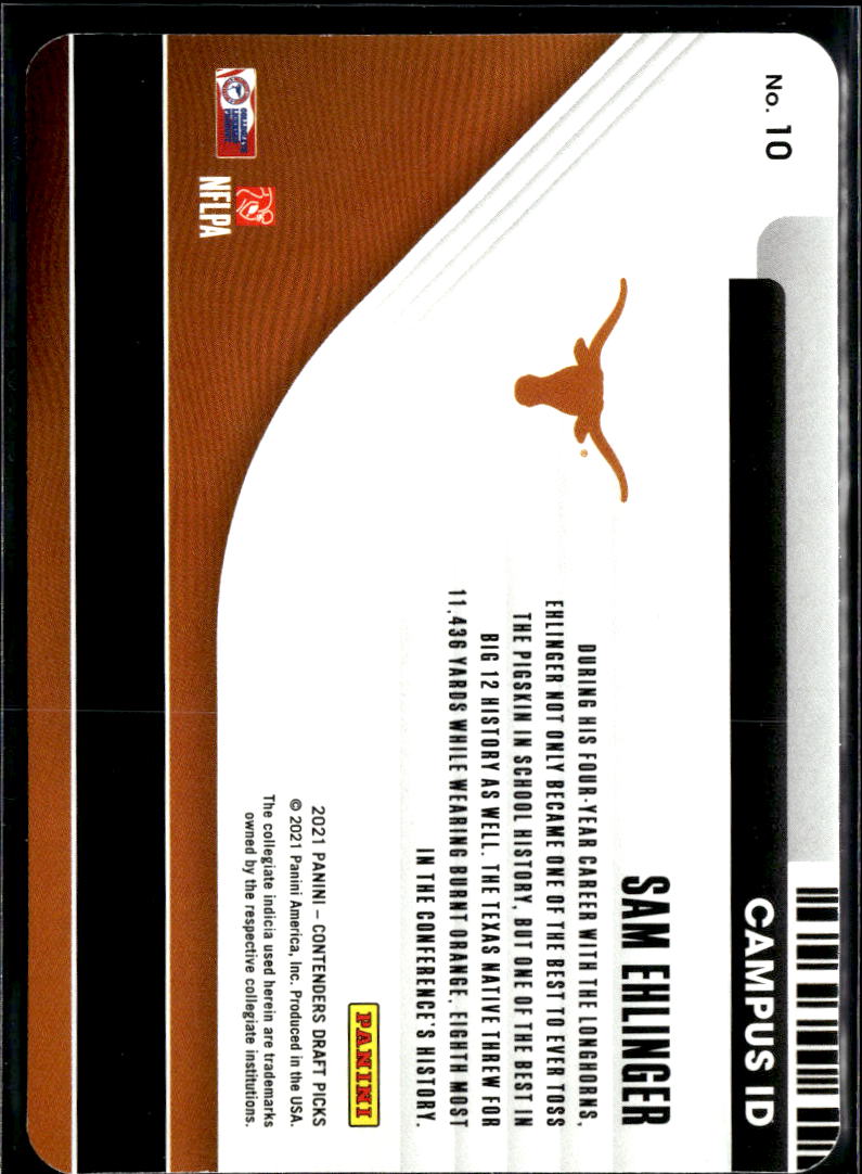 Sam Ehlinger 2021 Contenders Campus ID SSP CASE HIT RC Texas Longhorns