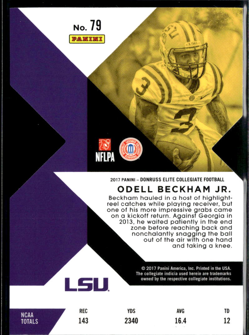 Odell Beckham Jr. 2017 Elite GOLD Die-Cut 5/10 LSU Tigers Giants