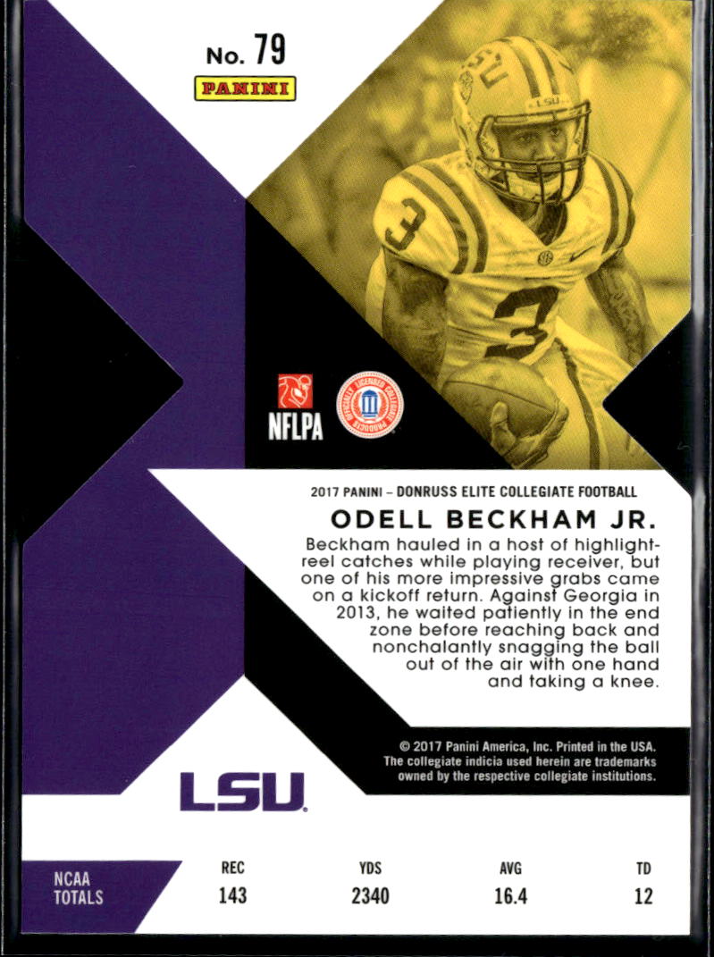 Odell Beckham Jr. 2017 Elite Emerald Green Die-Cut 4/5 LSU Tigers Giants