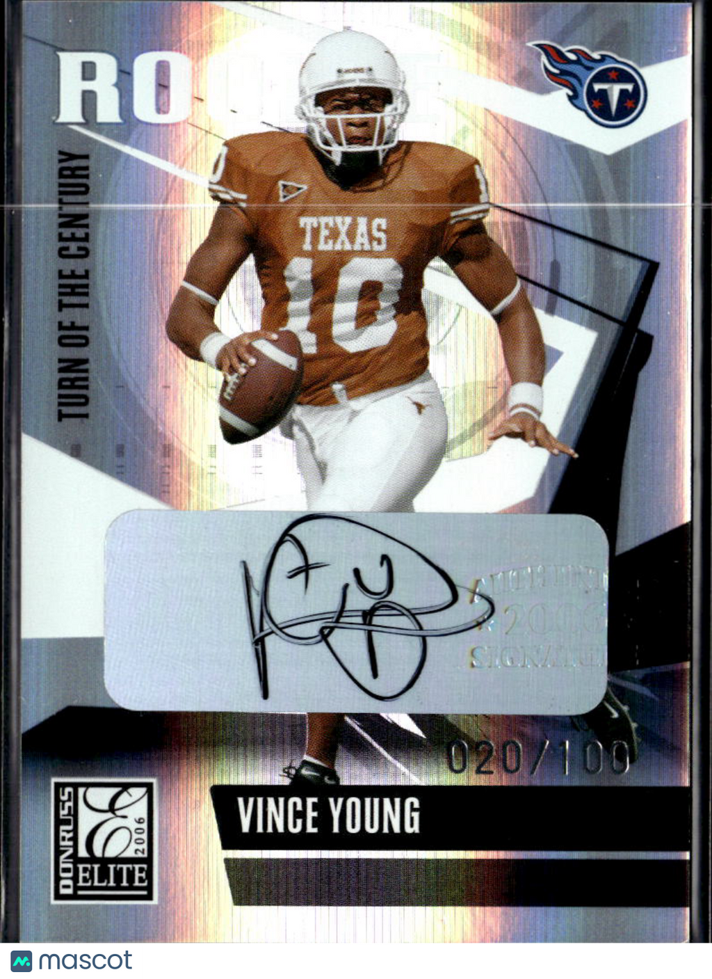 Vince Young 2006 Elite Auto Autograph RC 20/100 Texas Longhorns Titans