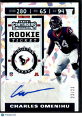Charles Omenihu 2019 Contenders Auto Autograph Cracked Ice /23 Longhorns Texans