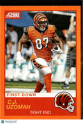 C.J. Uzomah 2019 Score First Down Orange SSP 3/10 Cincinnati Bengals