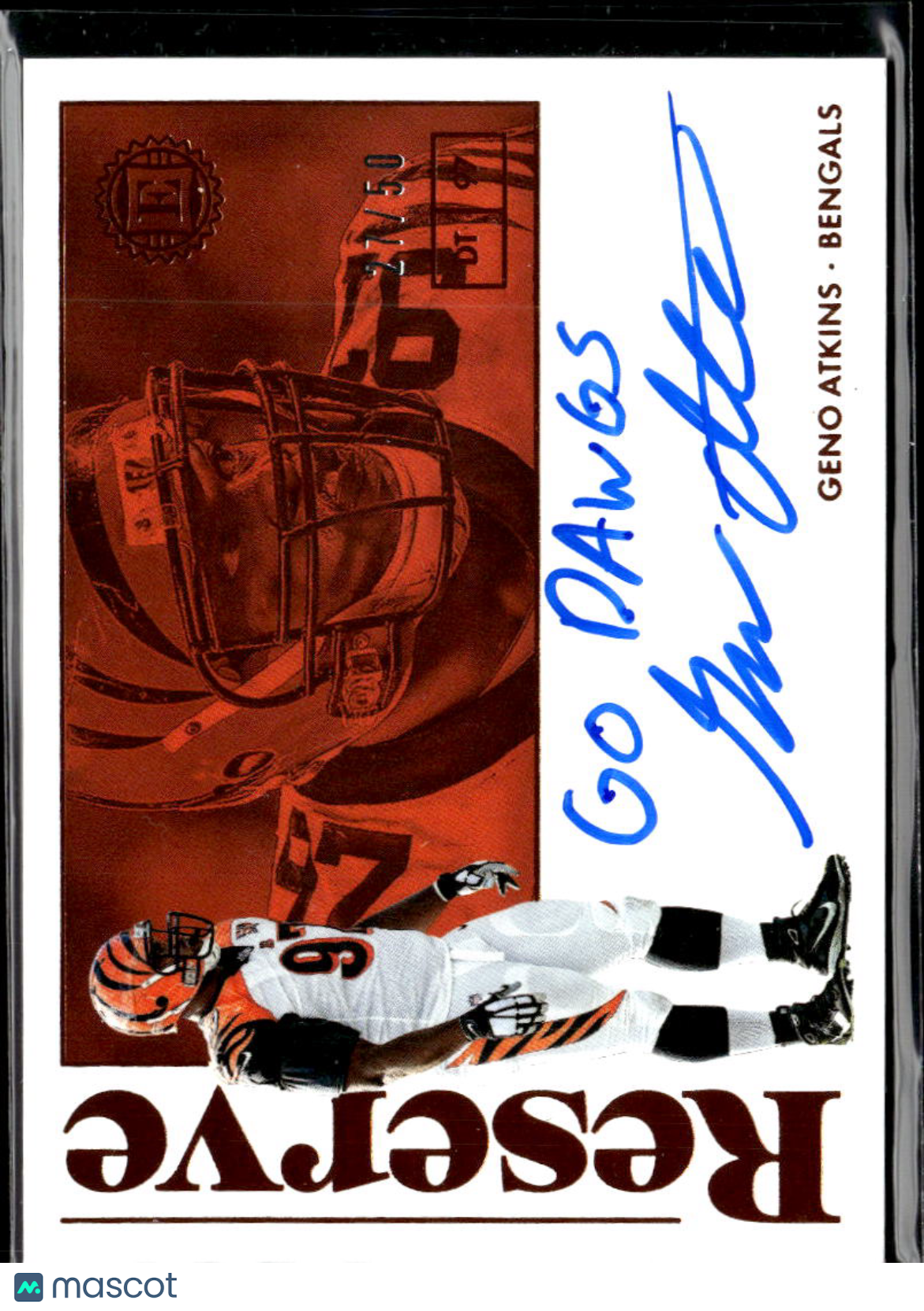 Geno Atkins 2018 Encased Inscription Auto Autograph 27/50 Bengals Georgia