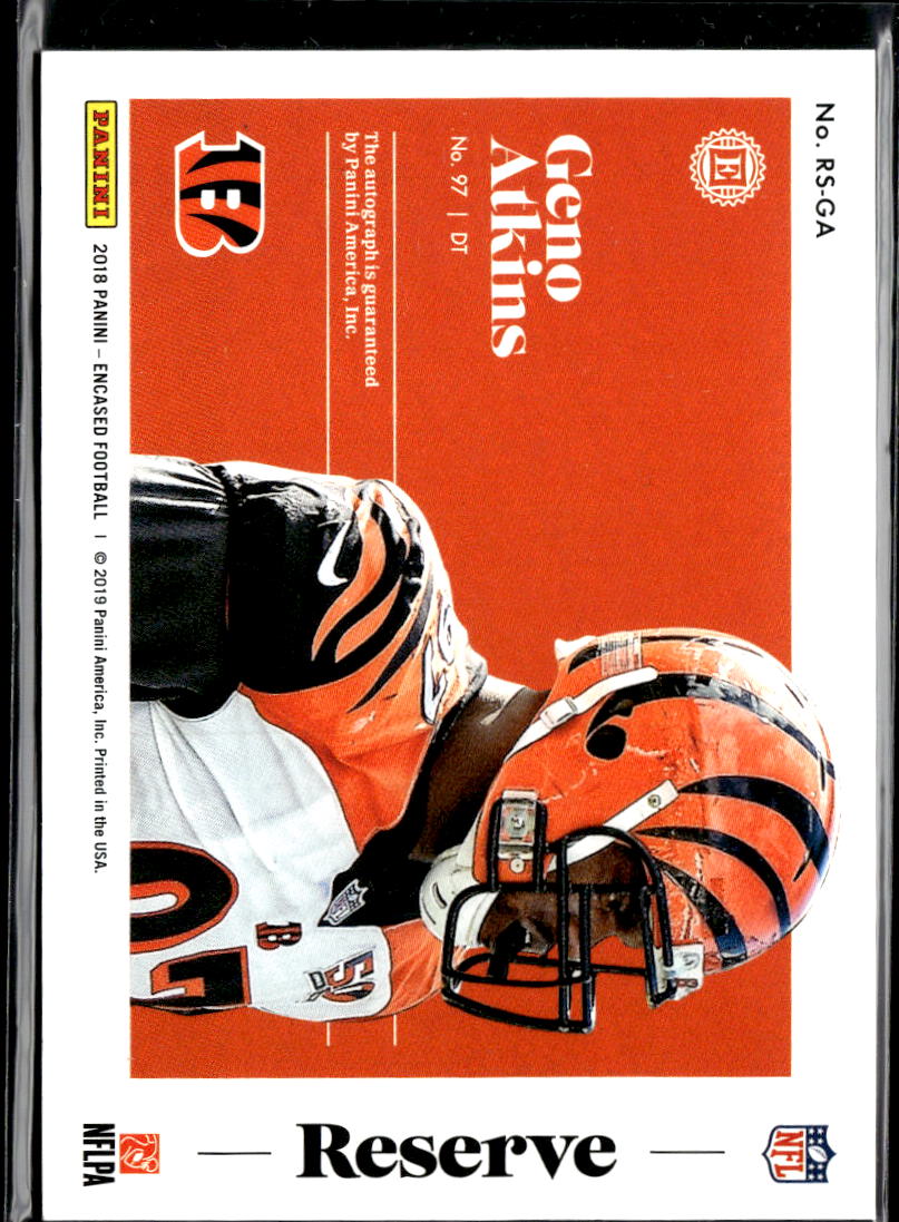 Geno Atkins 2018 Encased Inscription Auto Autograph 27/50 Bengals Georgia