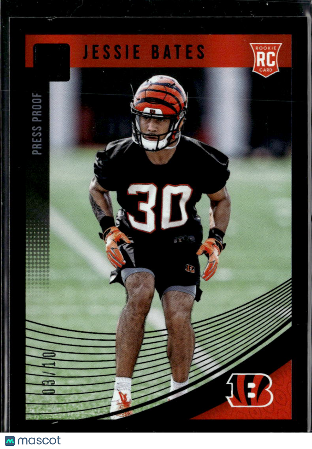 Jessie Bates 2018 Donruss Black Press Proof SSP Rookie 3/10 Cincinnati Bengals