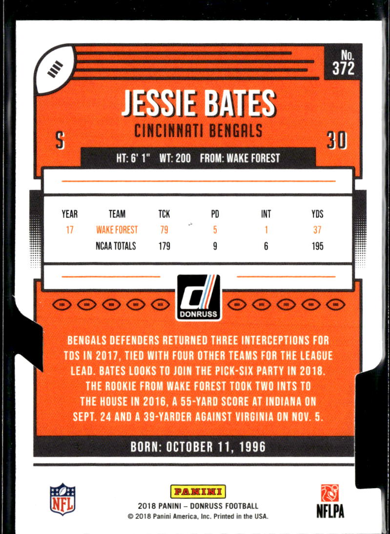 Jessie Bates 2018 Donruss GOLD Press Proof RC 18/25 Cincinnati Bengals