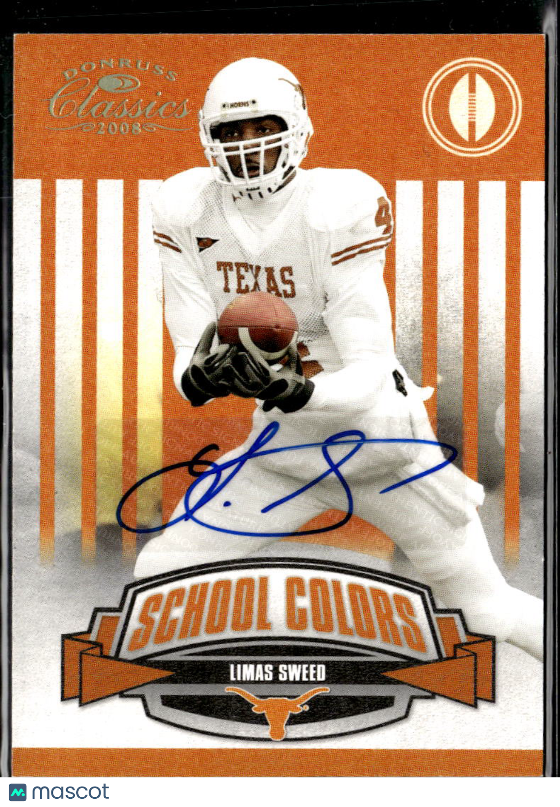 Limas Sweed 2008 Classics School Colors Auto Autograph 3/50 Texas Longhorns