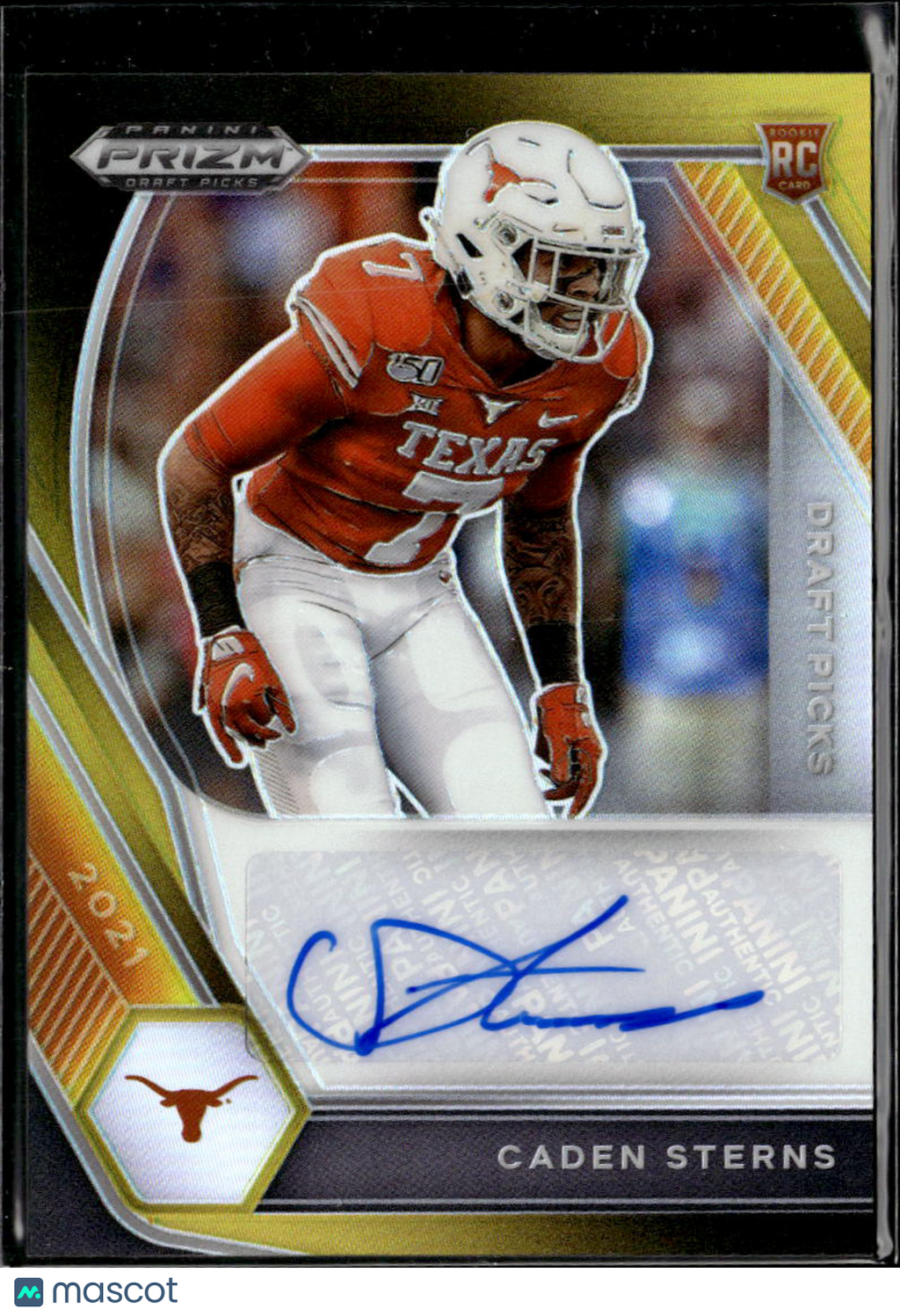 Caden Sterns 2021 Prizm Draft Auto Autograph Black Gold RC 5/5 Texas Longhorns