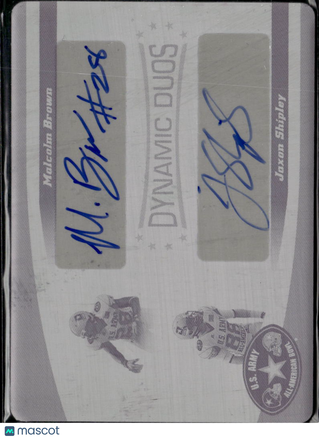 Malcolm Brown Jaxon Shipley 2011 Leaf US Army Auto 1/1 Printing Plate Longhorns