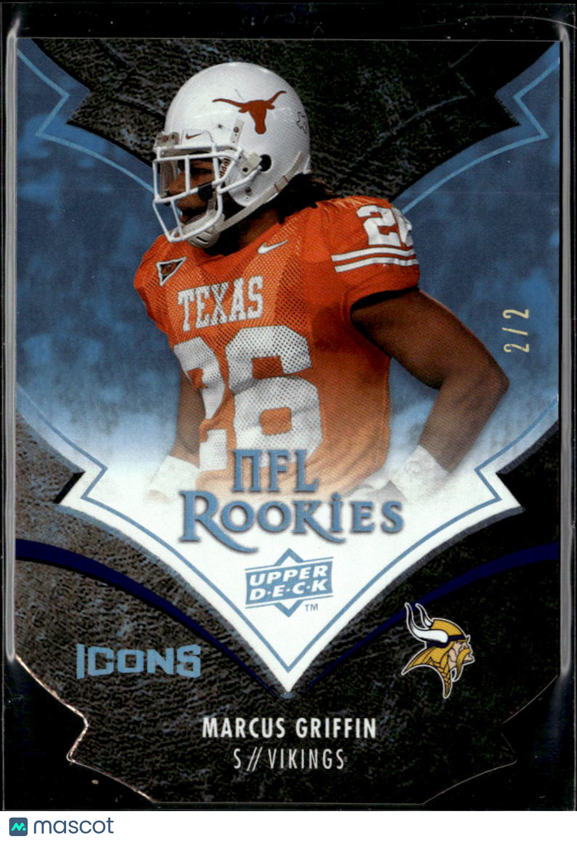 Marcus Griffin 2008 Upper Deck Icons SSP Rookie 2/2 Texas Longhorns Vikings