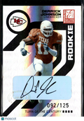 Derrick Johnson 2005 Elite Auto Autograph RC 92/125 Texas Longhorns Chiefs