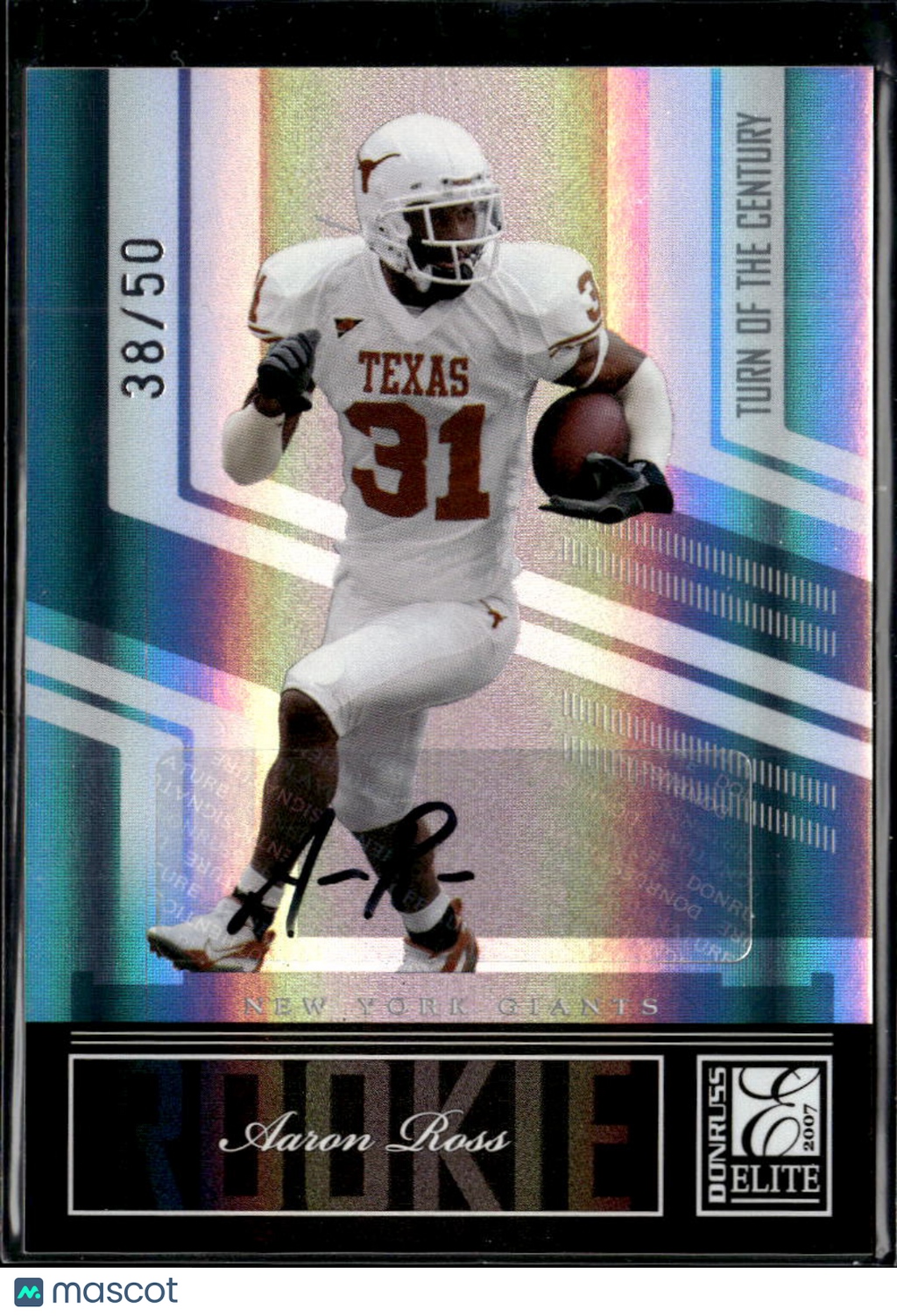 Aaron Ross 2007 Donruss Elite Auto Autograph RC 38/50 Texas Longhorns Giants