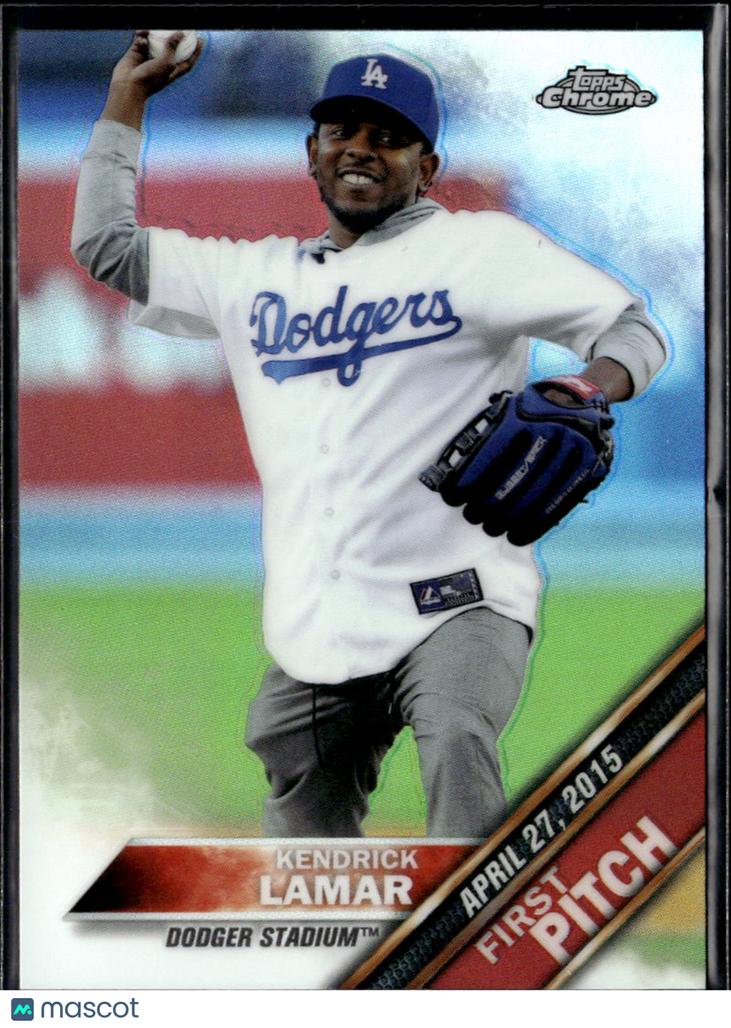 Kendrick Lamar 2016 Topps Chrome First Pitch REFRACTOR #20 Los Angeles Dodgers