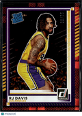RJ Davis 2025 Donruss Red Plaid RC 9/75 Los Angeles Lakers