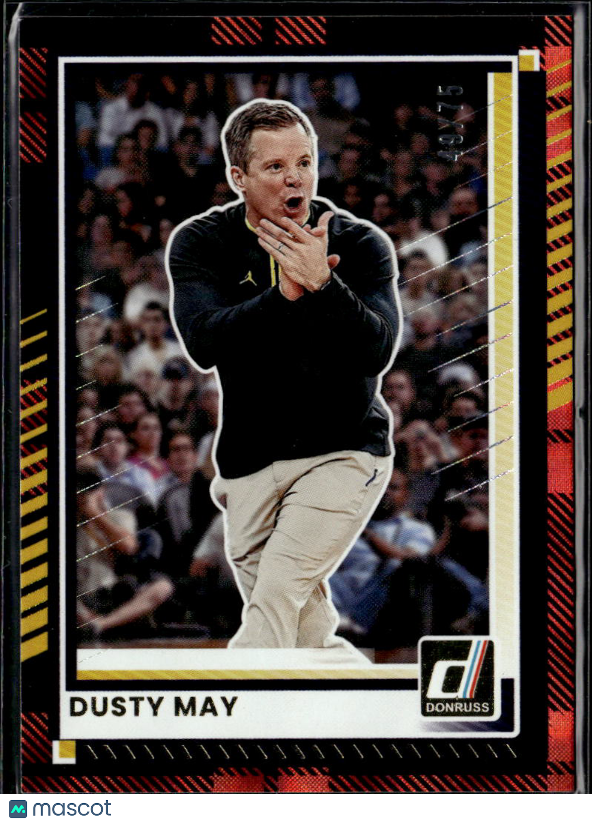 Dusty May 2025 Donruss Red Plaid Head Coach 49/75 Michigan Wolverines