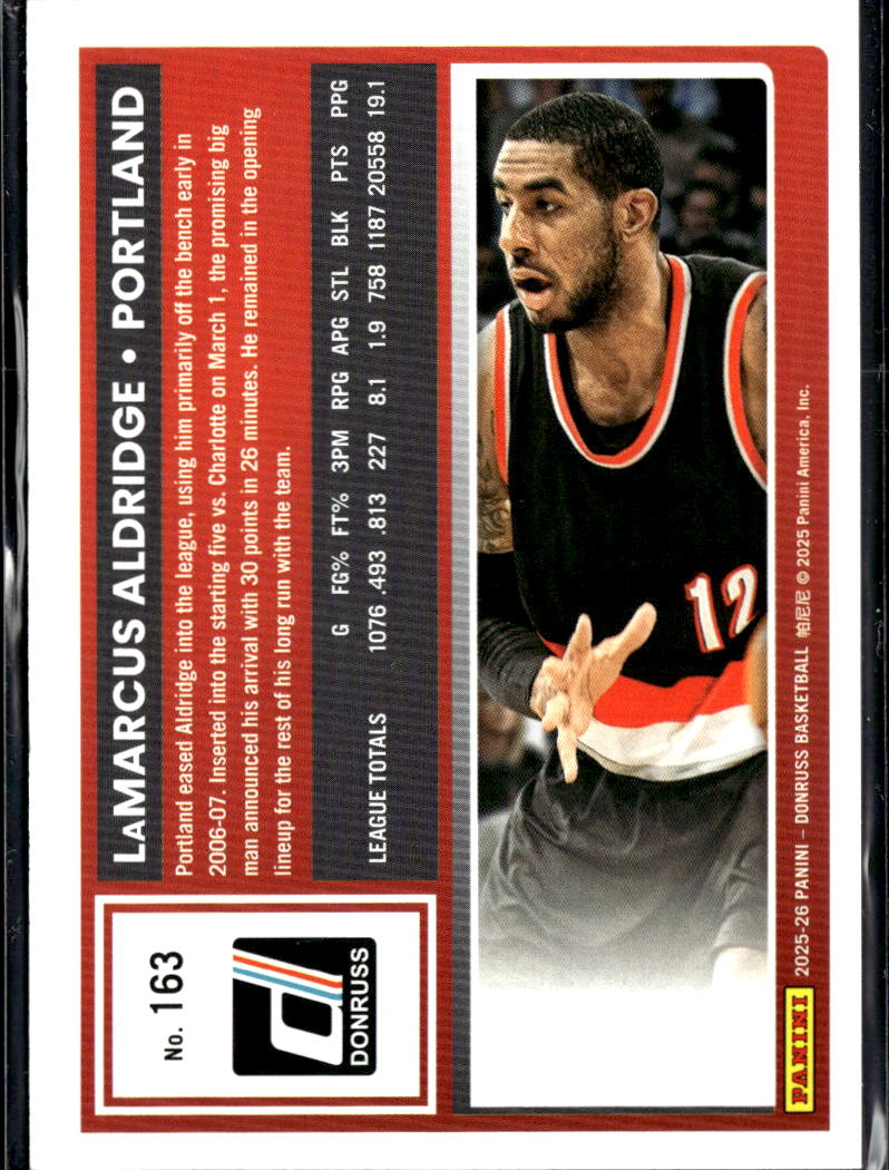 LaMarcus Aldridge 2025 Panini Donruss Gold Stars 3/149 Portland Trail Blazers