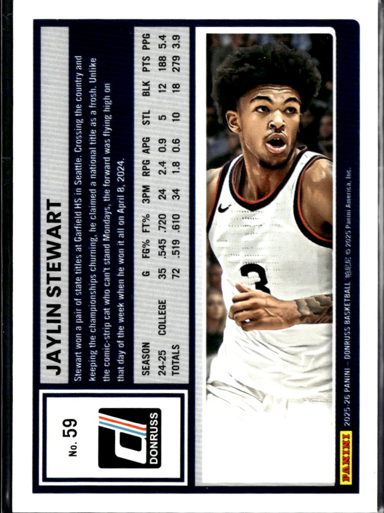Jaylin Stewart 2025 Panini Donruss Gold Stars 18/149