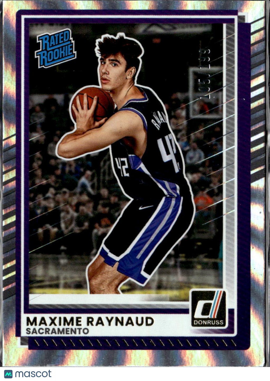Maxime Raynaud 2025 Panini Donruss Silver Laser 105/199 Sacramento Kings