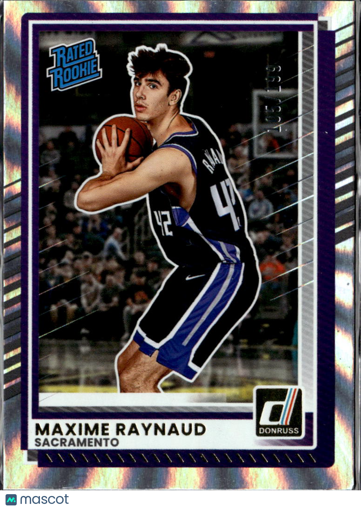 Maxime Raynaud 2025 Panini Donruss Silver Laser 105/199 Sacramento Kings