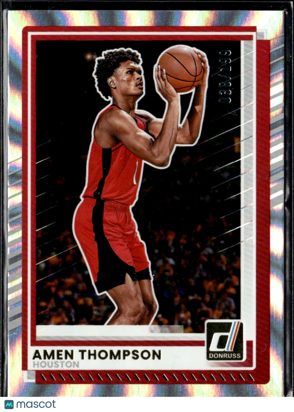 Amen Thompson 2025 Donruss Silver Laser 38/199 Houston Rockets