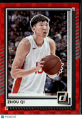 Zhou Qi 2025 Donruss Red  53/125 Houston Rockets