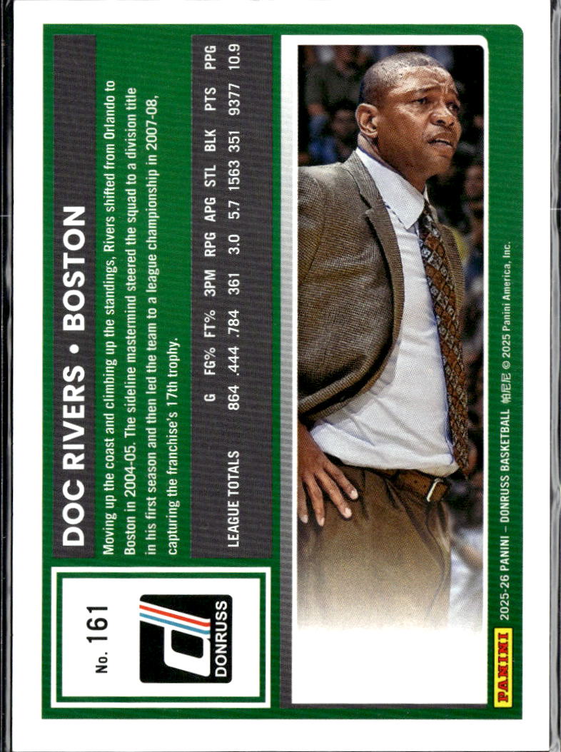 Doc Rivers 2025 Panini Donruss Red 124/125 Boston Celtics