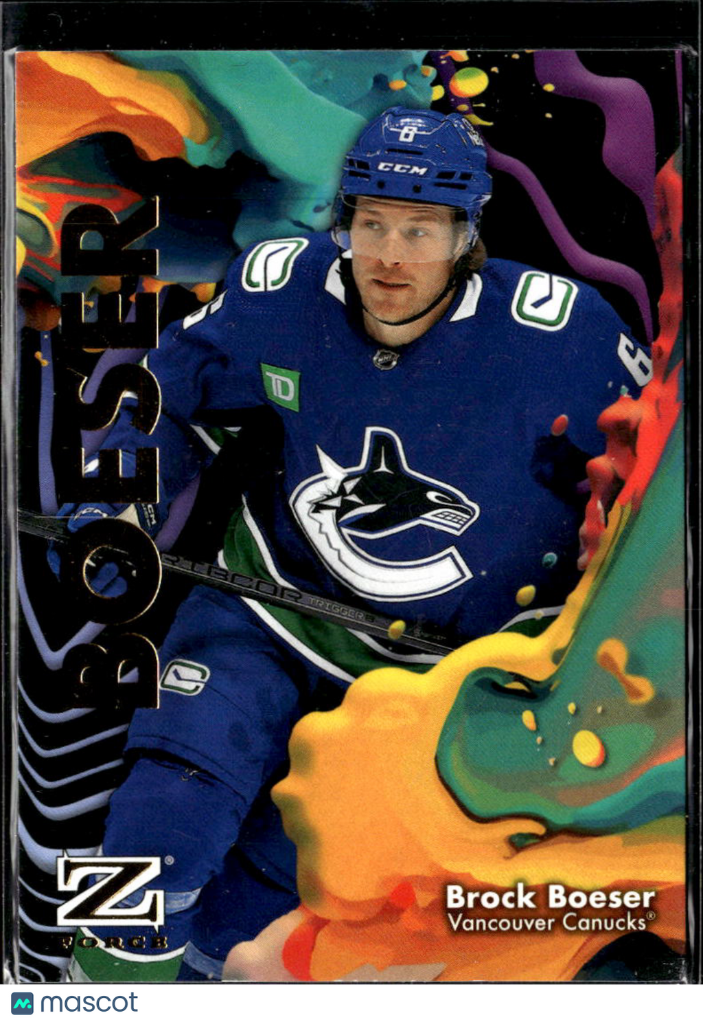 Brock Boeser 2025 SkyBox Metal Universe Z-Force Vancouver Canucks