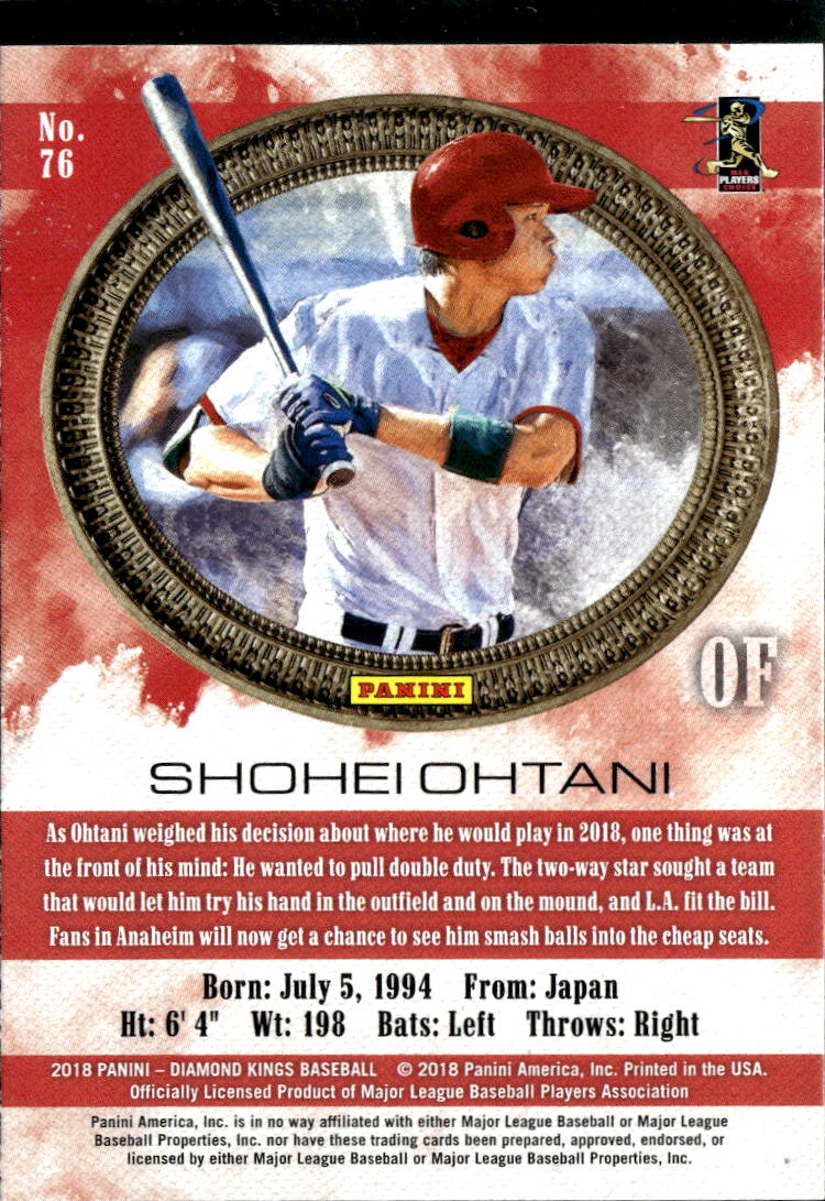 Shohei Ohtani 2018 Panini Diamond Kings RC Los Angeles Angels