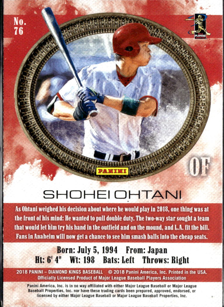 Shohei Ohtani 2018 Panini Diamond Kings RC Los Angeles Angels