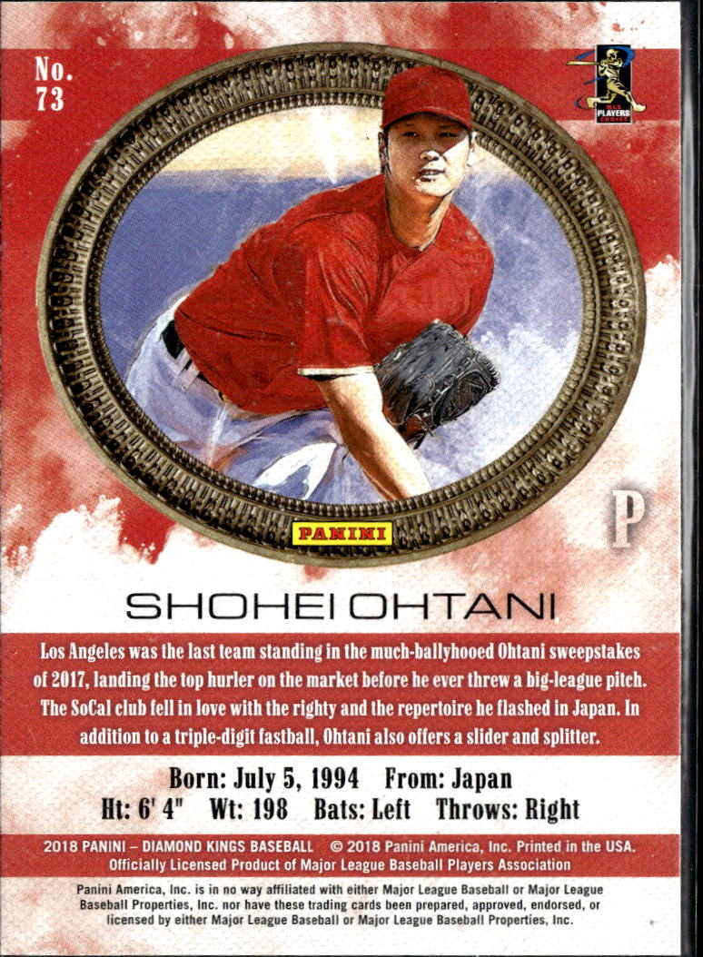 Shohei Ohtani 2018 Diamond Kings RC Rookie #73 Los Angeles Angels