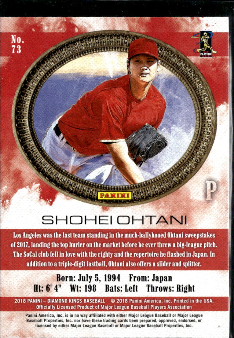 Shohei Ohtani 2018 Diamond Kings RC Rookie #73 Los Angeles Angels