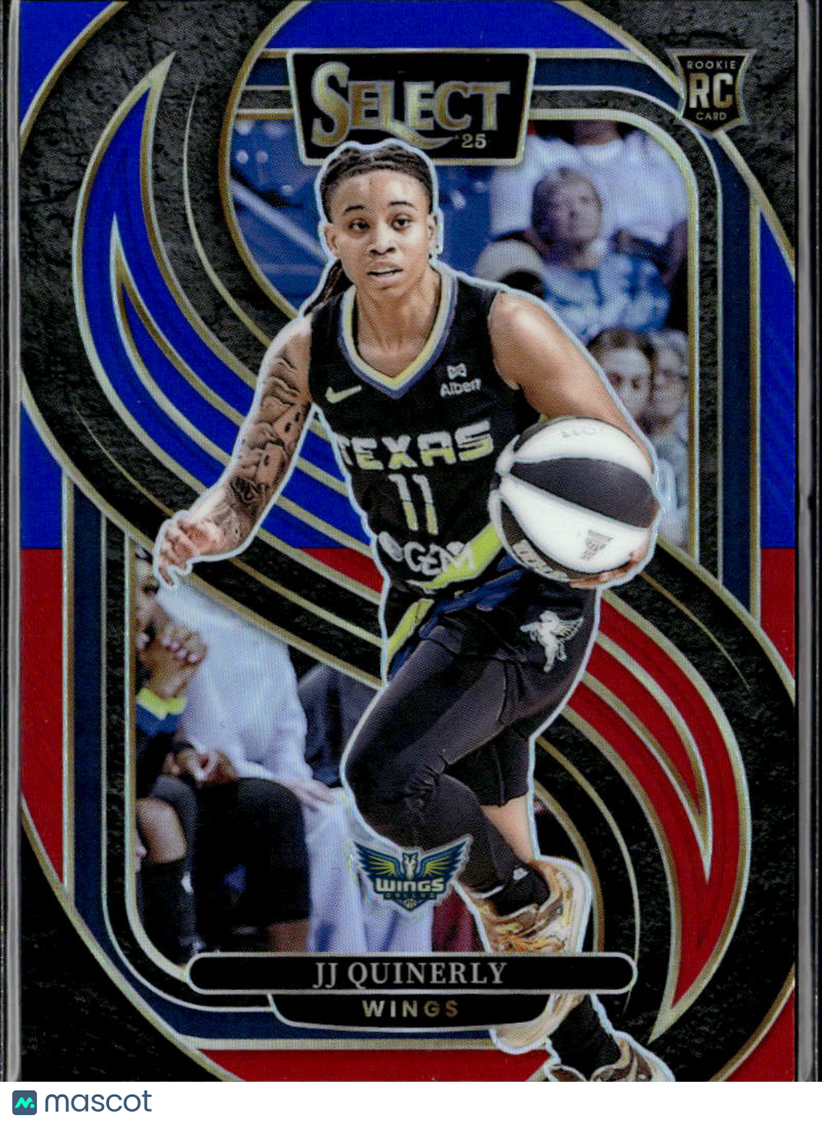 JJ Quinerly 2025 Panini Select WNBA RC Red Blue 370/399 Dallas Wings