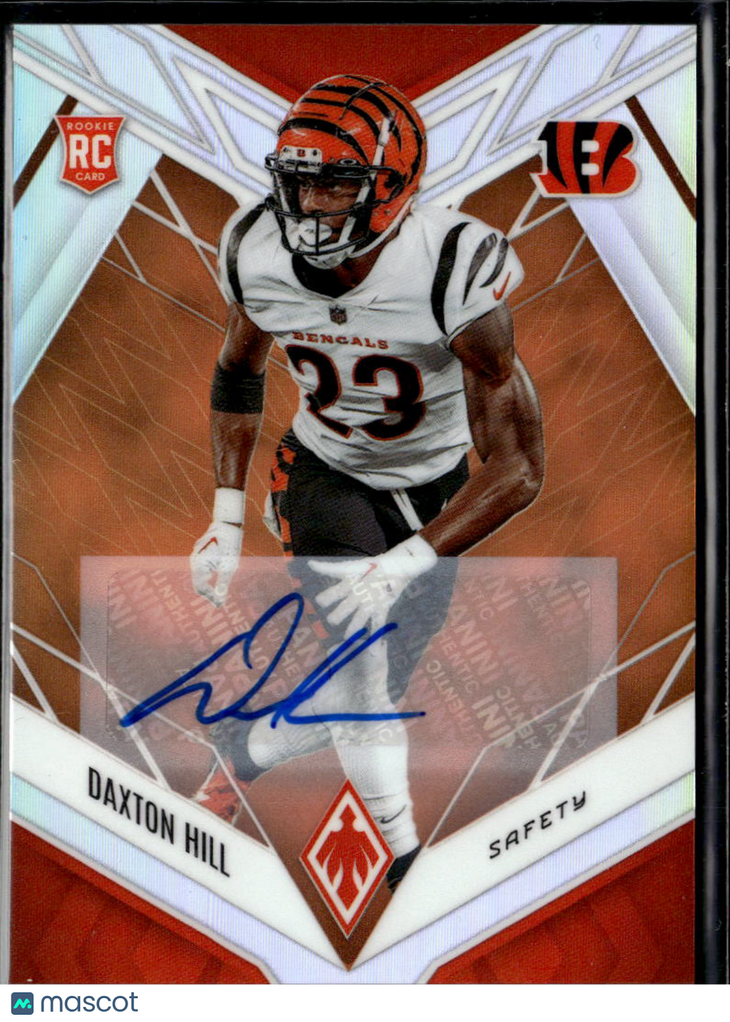 Daxton Hill 2022 Phoenix Auto Autograph RC Orange 7/25 Cincinnati Bengals