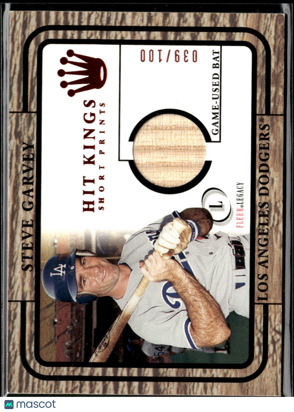 Steve Garvey 2001 Fleer Legacy Hit Kings Game Used Bat /100 Los Angeles Dodgers