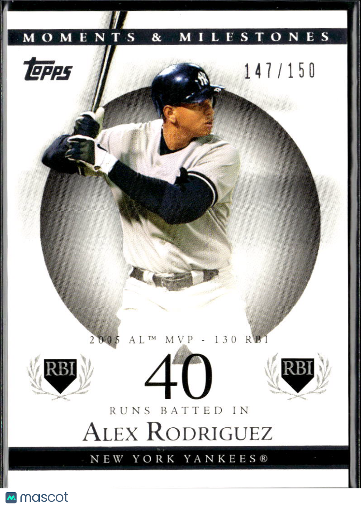 Alex Rodriguez 2001 Topps Moments & Milestones 147/150 New York Yankees