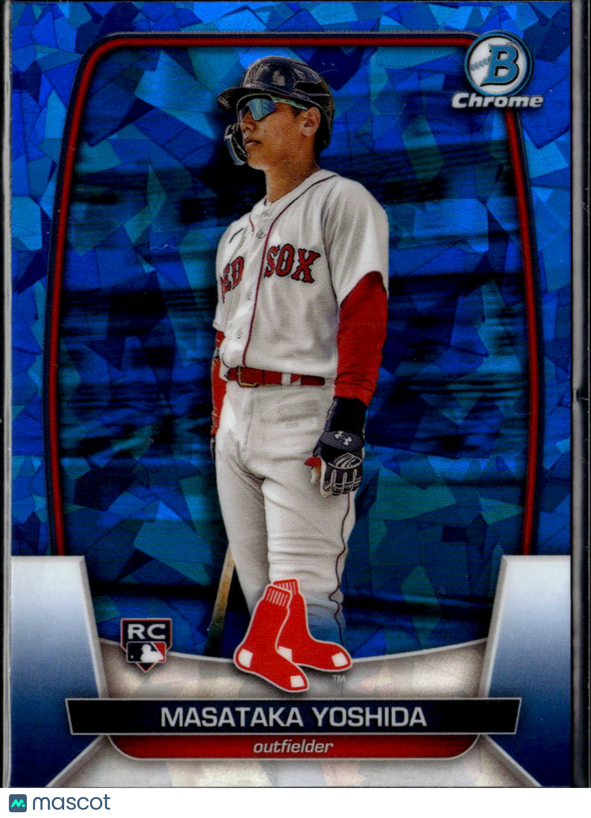 Masataka Yoshida 2023 Bowman Chrome RC Blue Sapphire Refractor Boston Red Sox