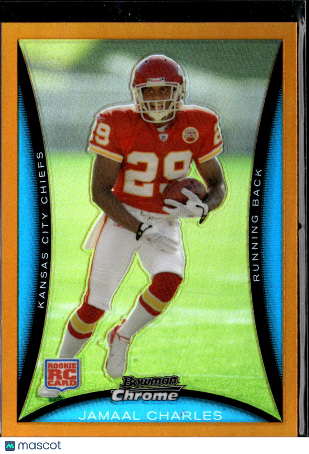 Jamaal Charles 2008 Bowman Chrome Orange Refractor RC 7/25 Kansas City Chiefs