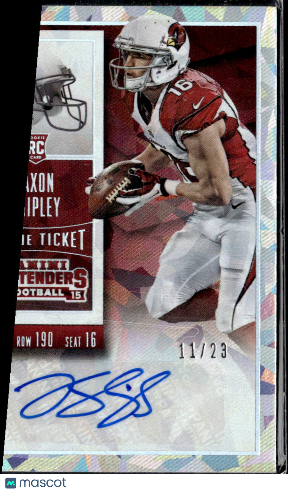 Jaxon Shipley 2015 Contenders Autograph Cracked Ice 11/23 Longhorns Cardinals