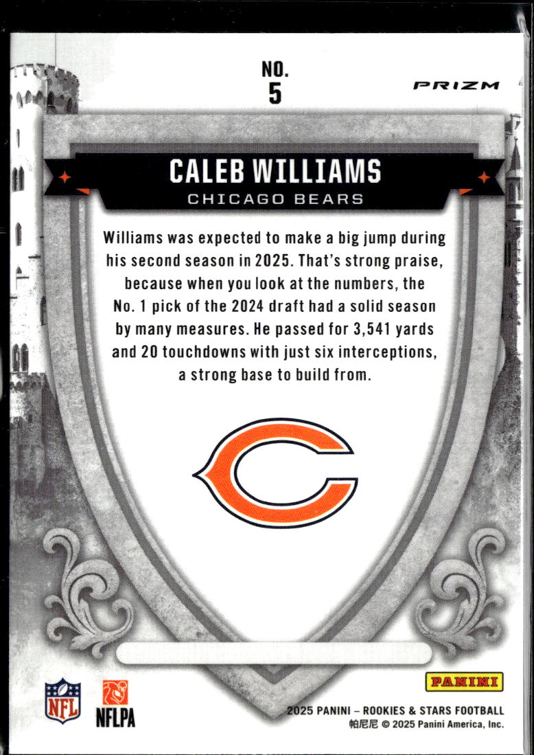 Caleb Williams 2025 Rookies & Stars Crusade Red Chicago Bears