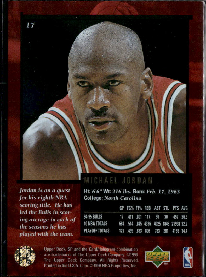Michael Jordan 1996 Upper Deck SP Championship Series #17 Chicago Bulls